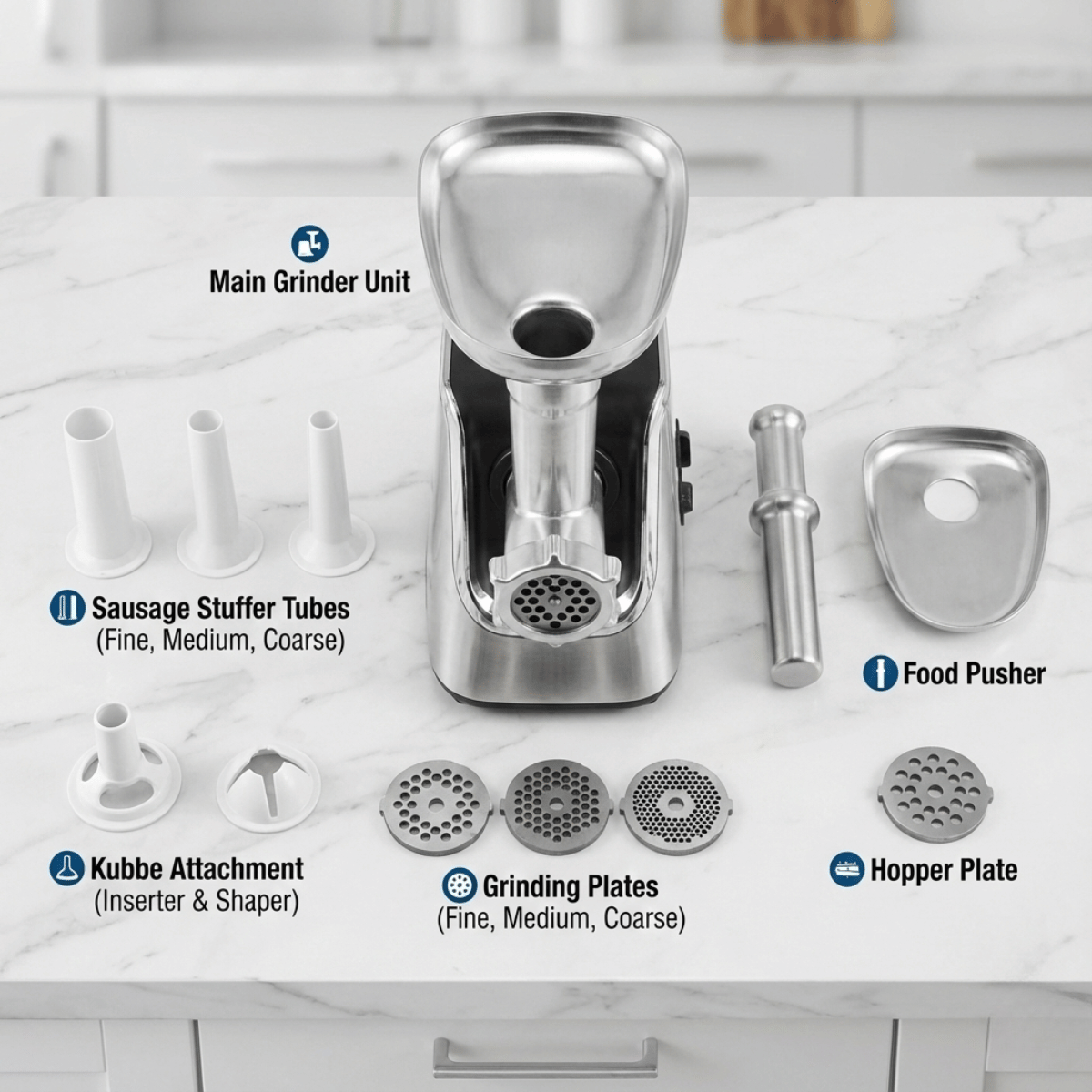 Mlynček na Mäso 3000W - Inteligentný bezpečnostný systém