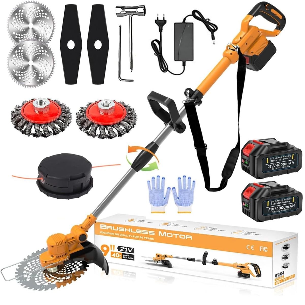 Decespugliatore elettrico senza fili 4 in 1 con motore brushless