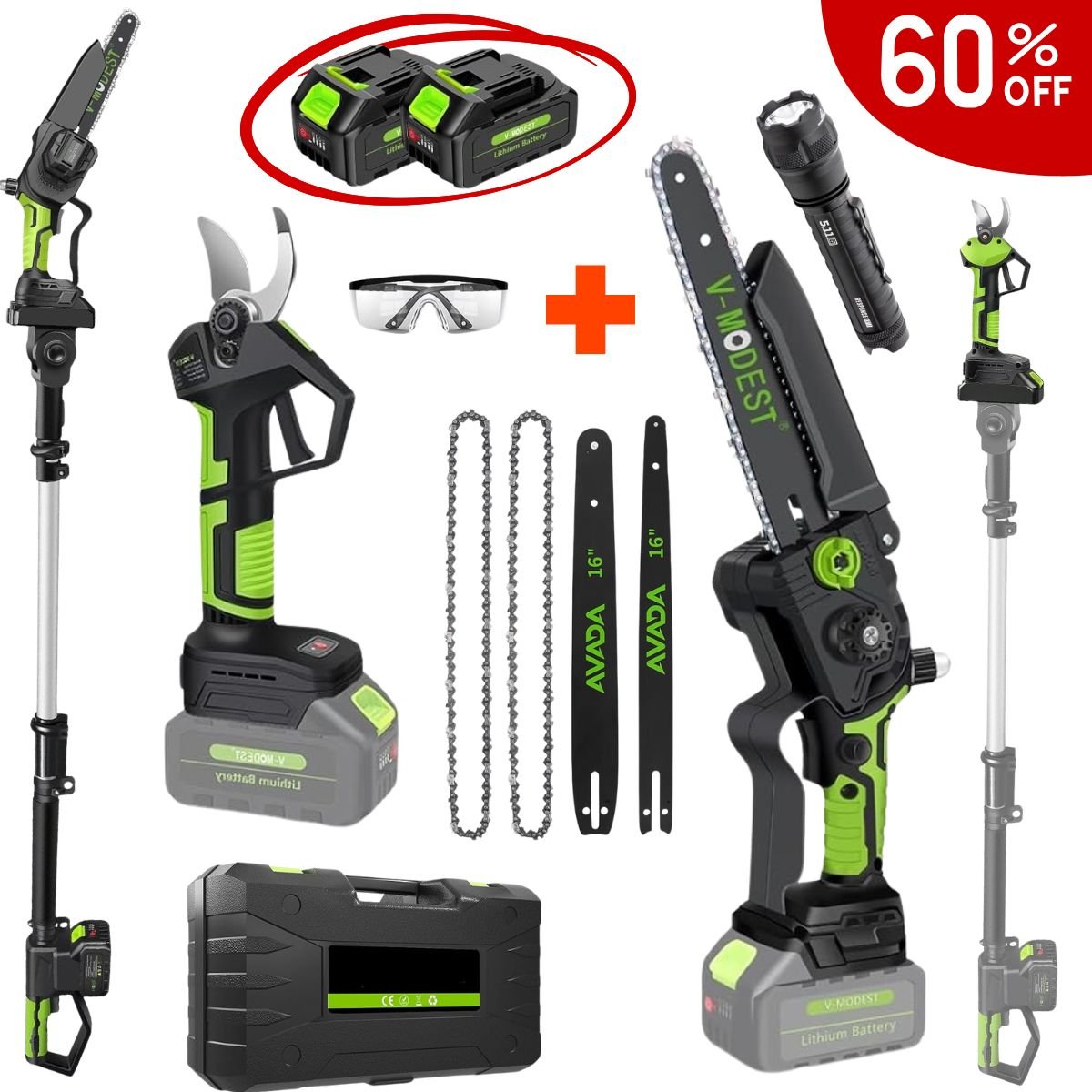 Teleskopická záhradná píla 4v1