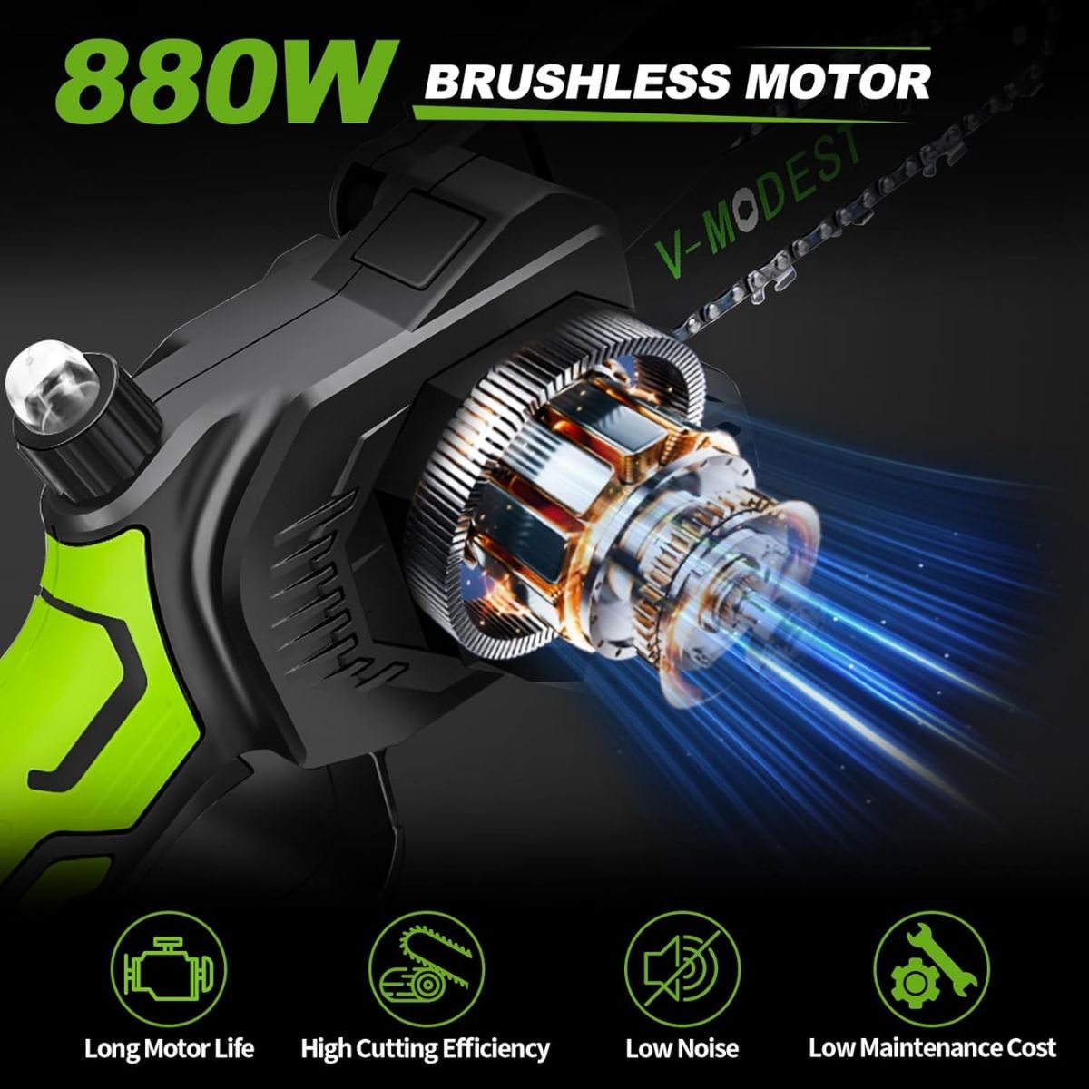 Bezkartáčový motor řetězové pily