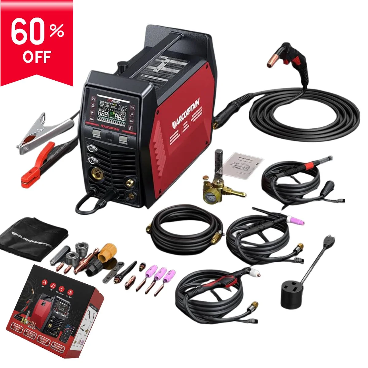 Pilnas 9-in-1 suvirinimo aparato su plazma 205A komplektas