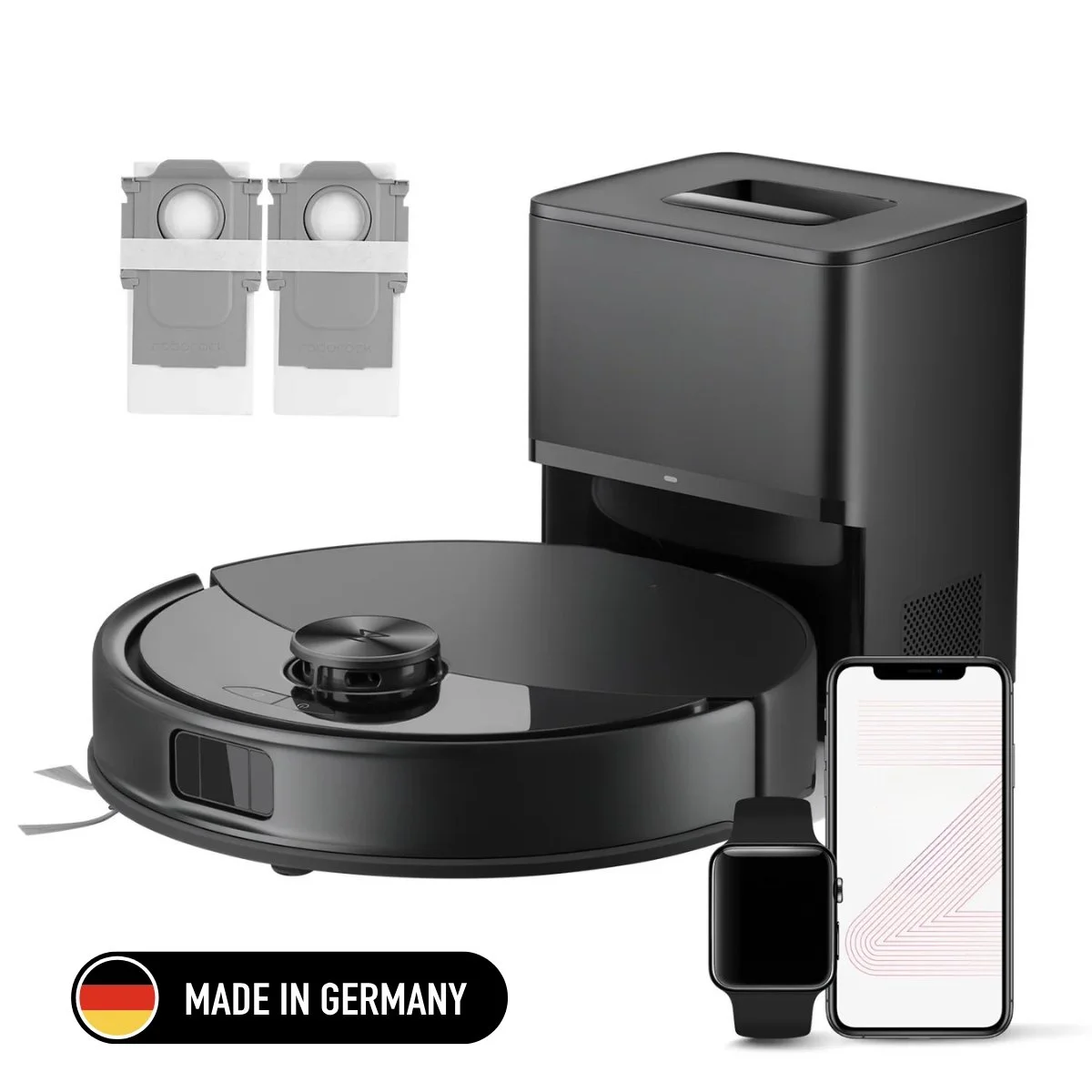 Komplettes Set Saugroboter 2-in-1 mit Basisstation