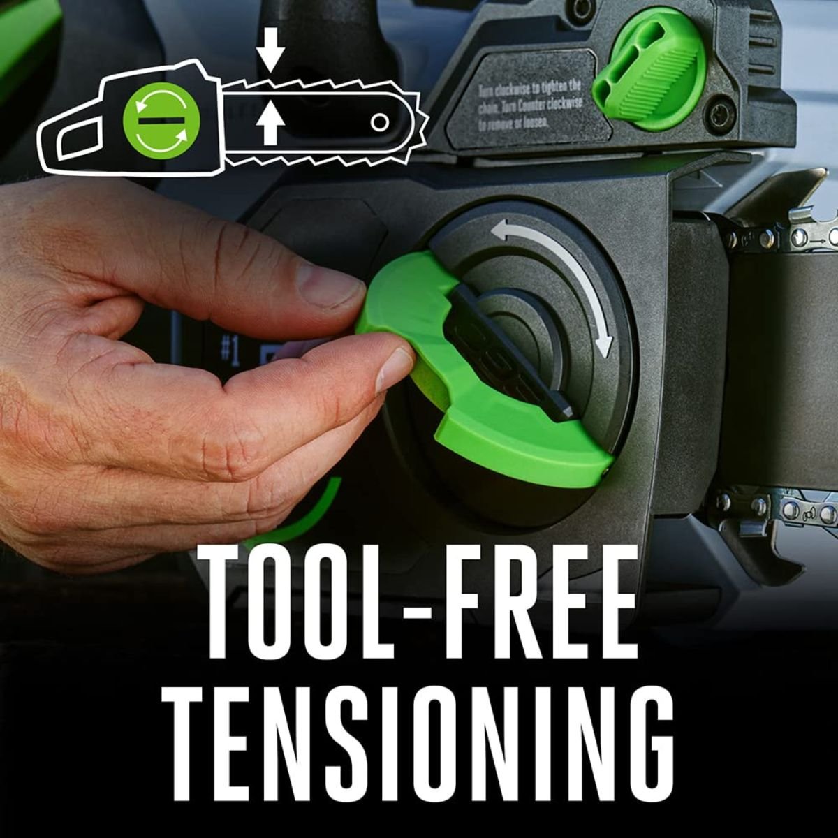 Werkzeuglose Kettenspannung